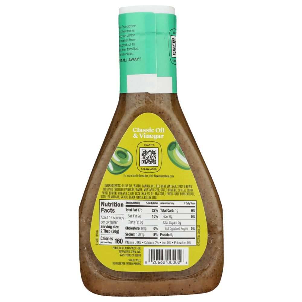 NEWMANS OWN Classic Oil and Vinegar Dressing 16 oz bottle gluten free