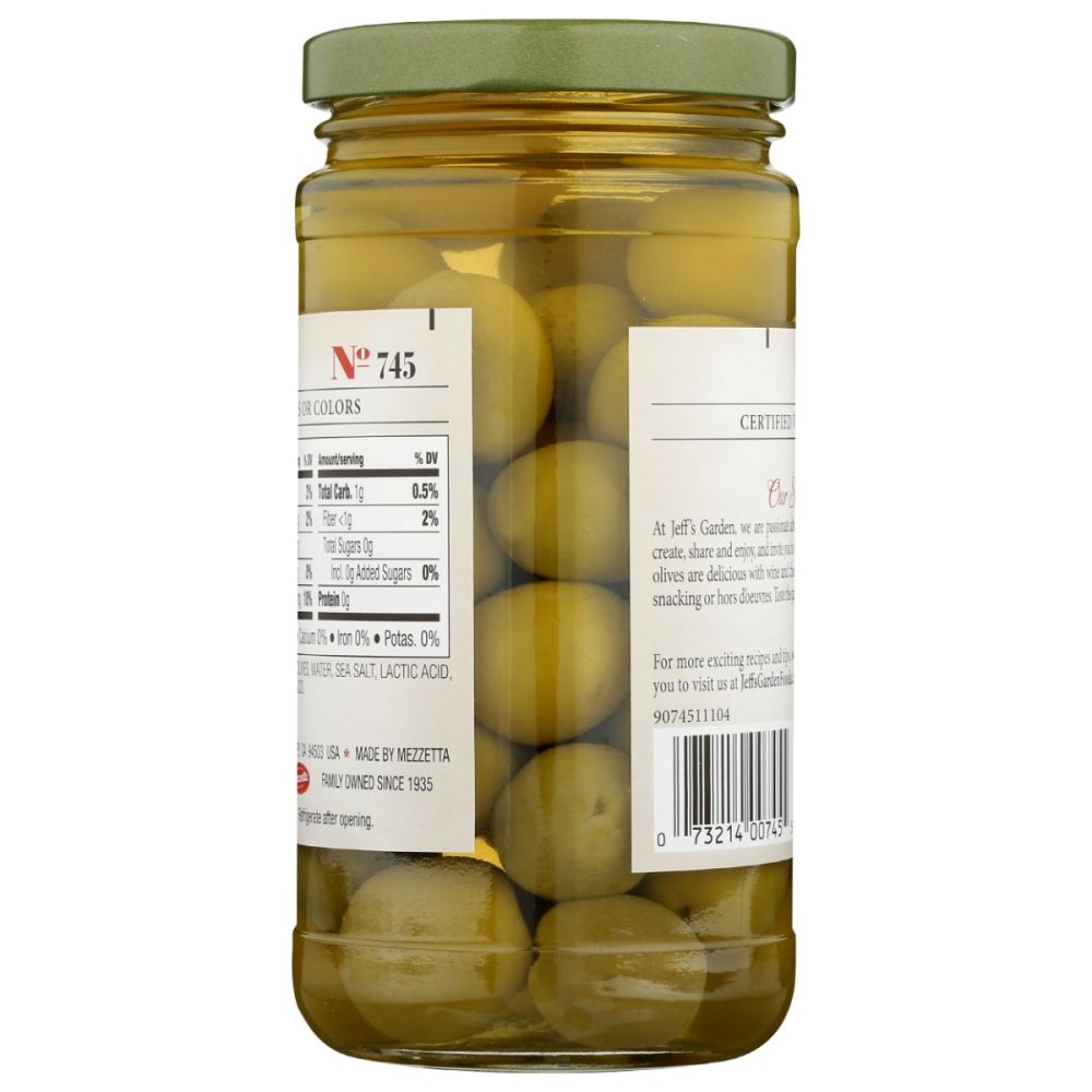 JEFFS GARDEN: Whole Castelvetrano Olives, 7.5 oz - SMART GREENS