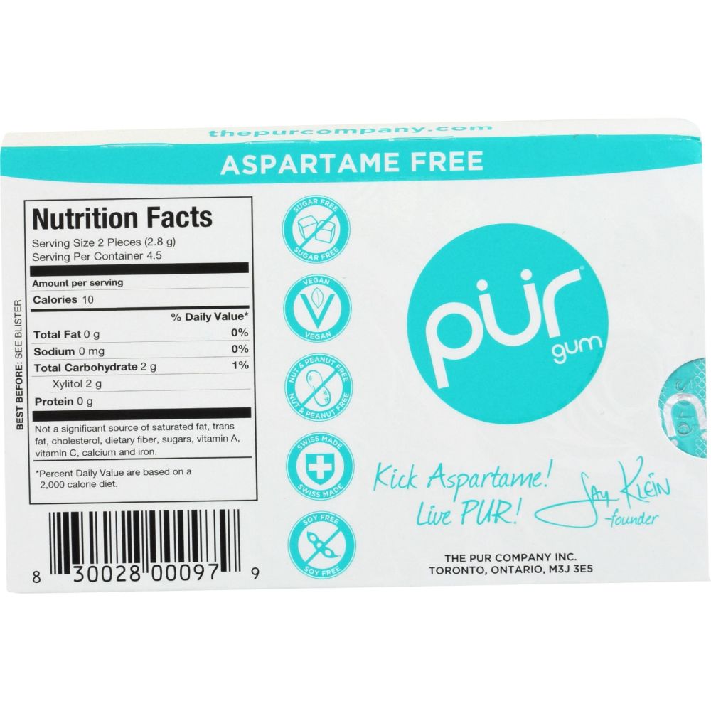 PUR: Wintergreen Gum Blister Tray, 9 pc - SMART GREENS