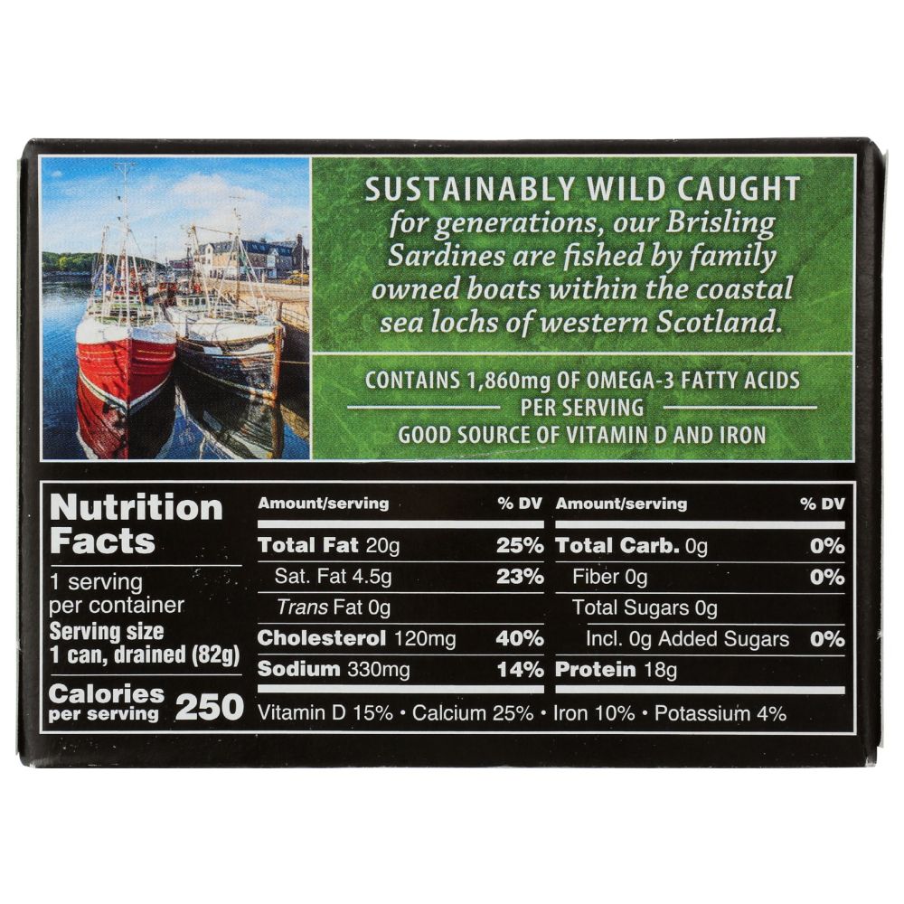 CROWN PRINCE: Brisling Sardines in Extra Virgin Olive Oil, 3.75 oz - SMART GREENS