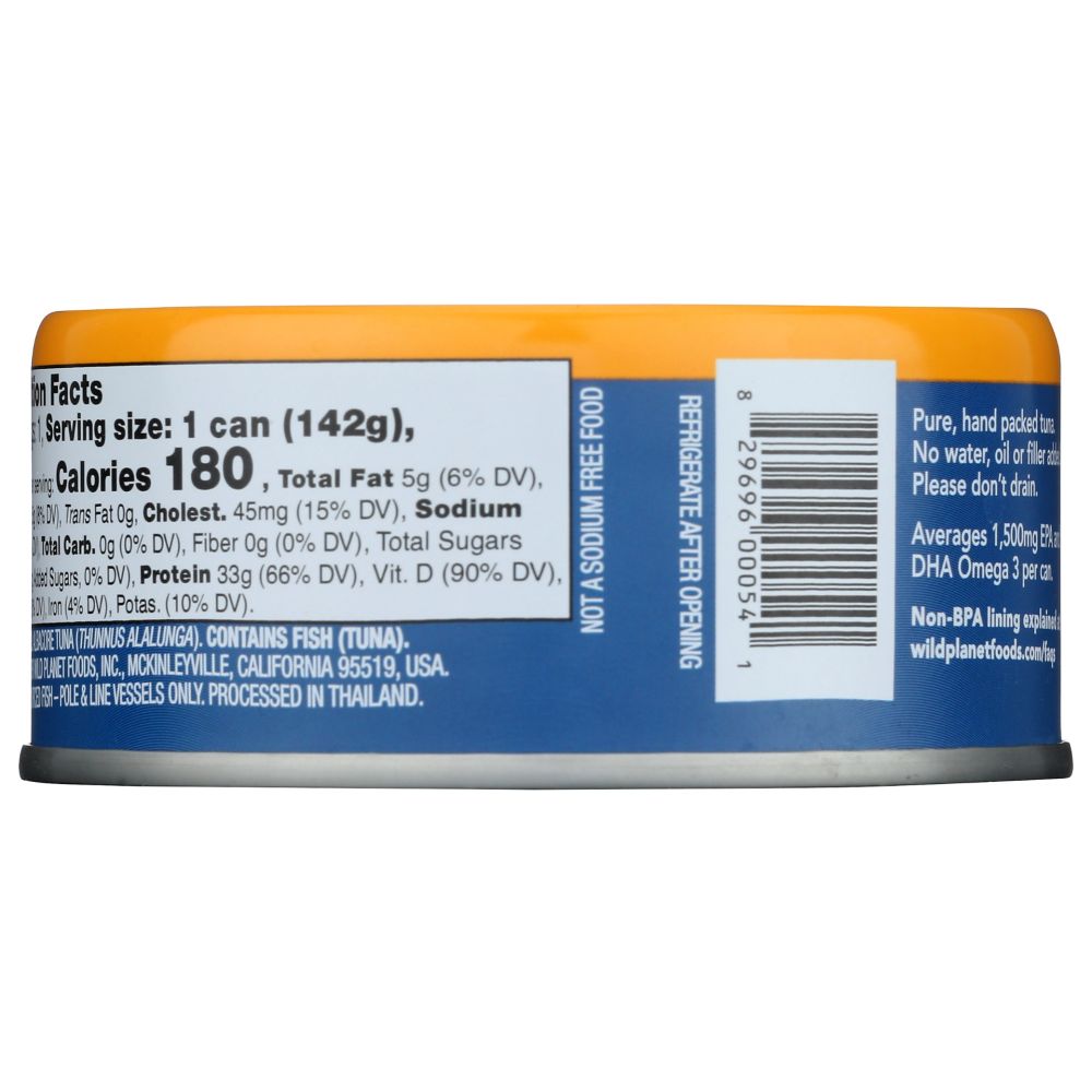 WILD PLANET: Albacore Wild Tuna No Salt Added, 5 oz - SMART GREENS