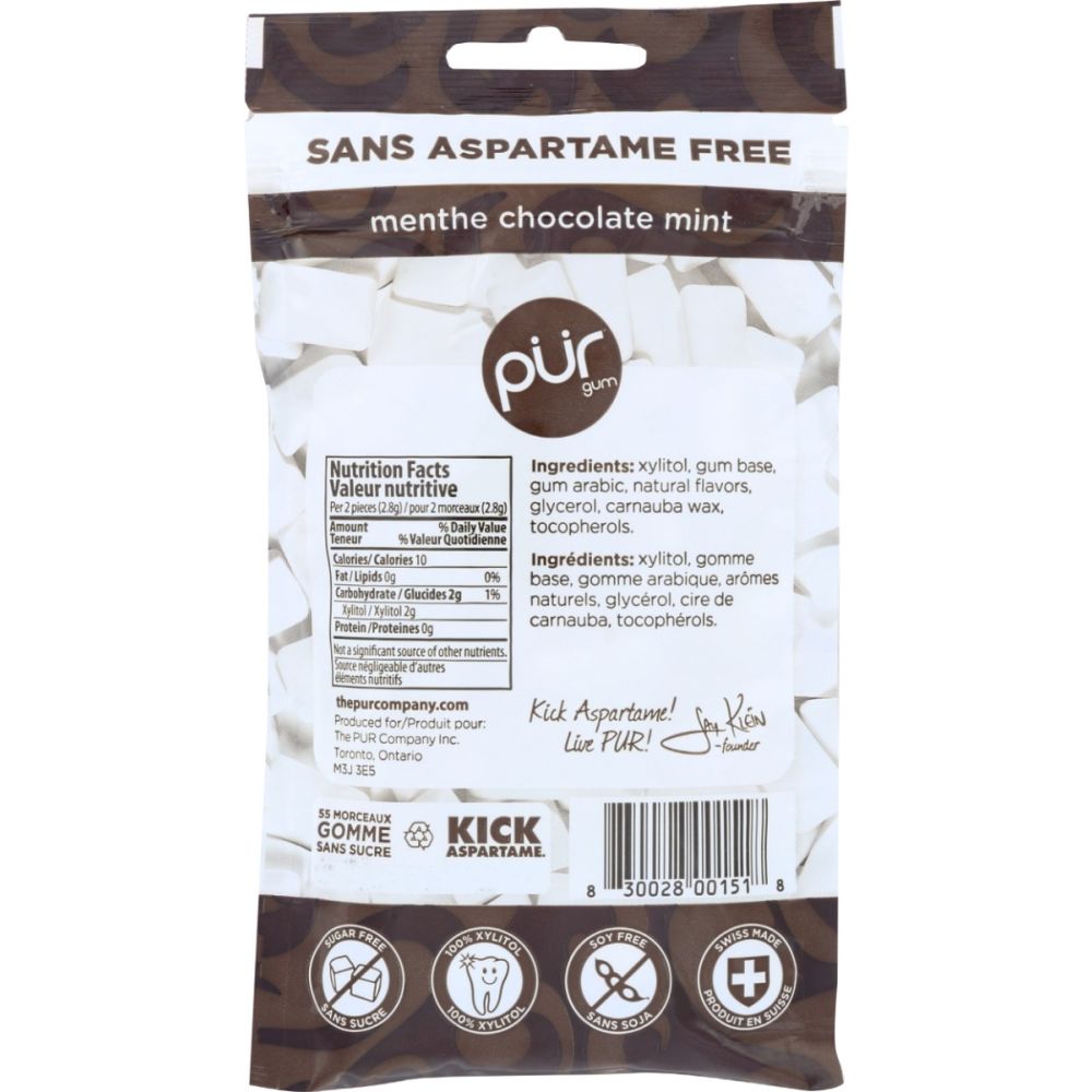 PUR: Chocolate Mint Gum 55Pc, 2.72 oz - SMART GREENS