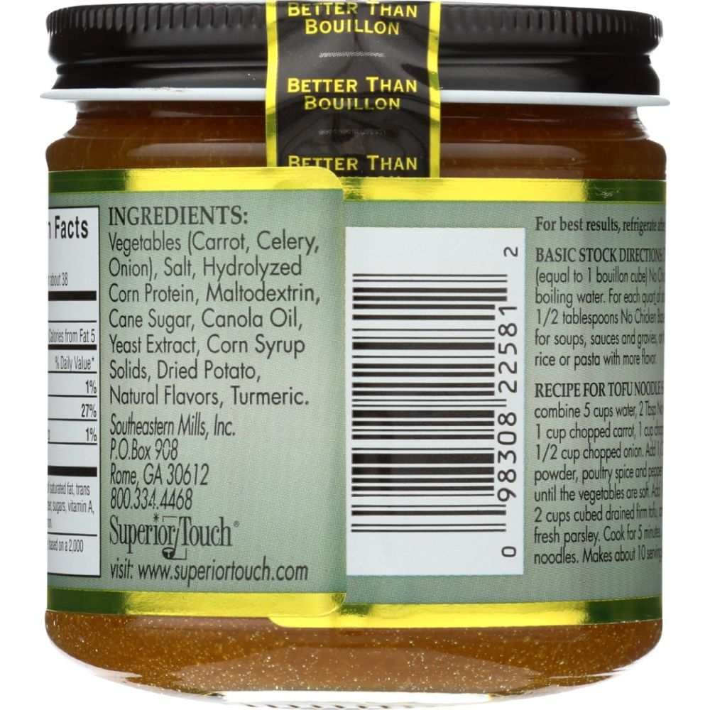 Better Than Bouillon Vegetarian No Chicken Base 8 oz jar for flavorful cooking