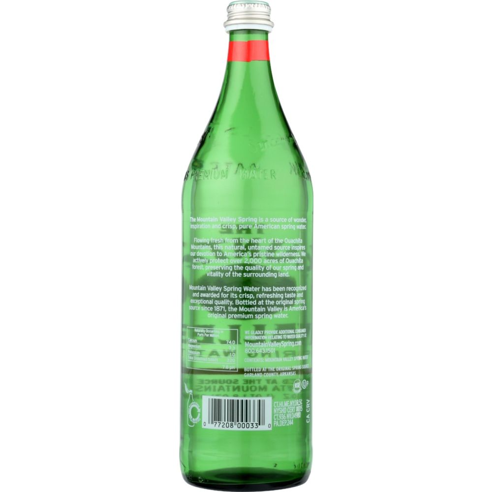 MOUNTAIN VALLEY: Spring Water Glass Bottle, 1 lt - SMART GREENS