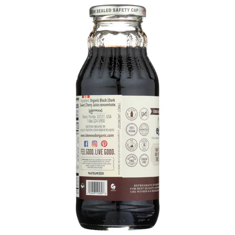 LAKEWOOD: Organic Black Cherry Juice Concentrate, 12.5 fo - SMART GREENS