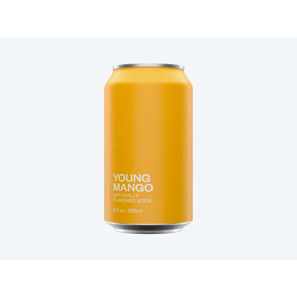 UNITED SODAS OF AMERICA Young Mango Soda 12 oz bottle with tropical mango flavor and natural cane sugar