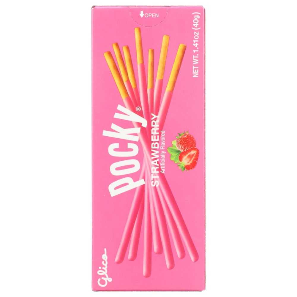 GLICO Pocky Strawberry biscuit sticks with creamy strawberry flavor 1.41 oz pack