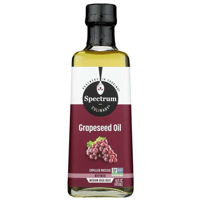 Spectrum NATURALS refined grapeseed oil 16oz bottle for all-purpose cooking