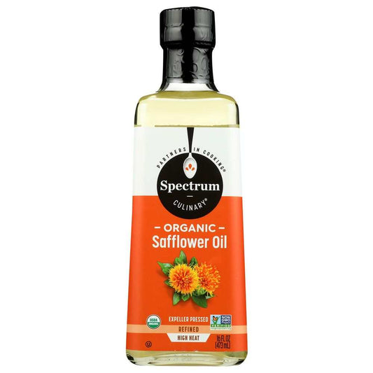 SPECTRUM NATURALS Organic Safflower Oil 16 oz bottle for high heat cooking