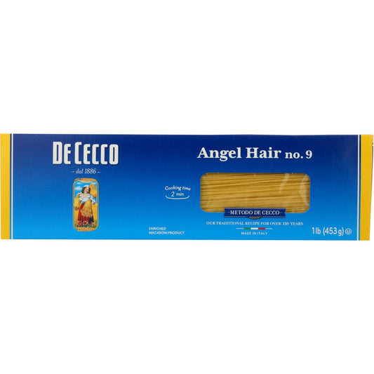 DE CECCO: Capellini 9 Angel Hair Pasta, 16 oz - SMART GREENS