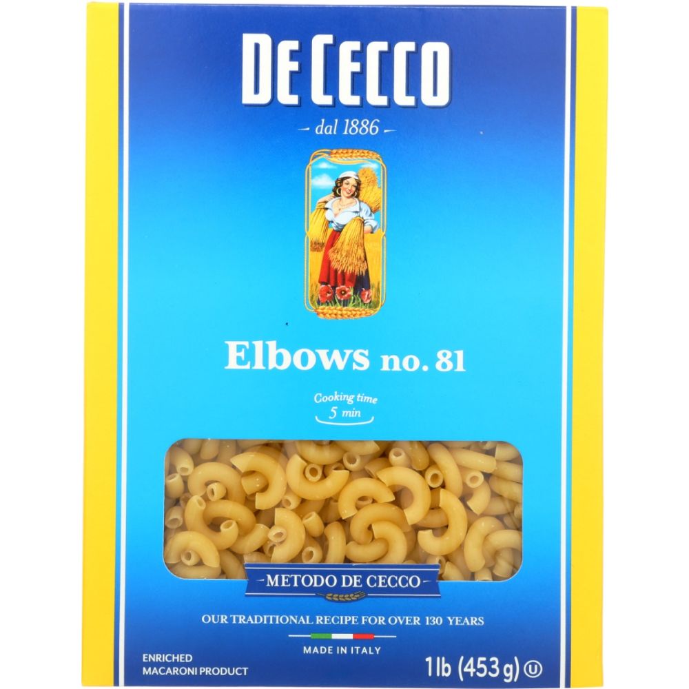 DE CECCO: Pasta Elbows, 16 oz - SMART GREENS