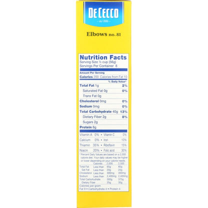 DE CECCO: Pasta Elbows, 16 oz - SMART GREENS