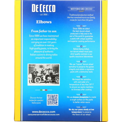 DE CECCO: Pasta Elbows, 16 oz - SMART GREENS