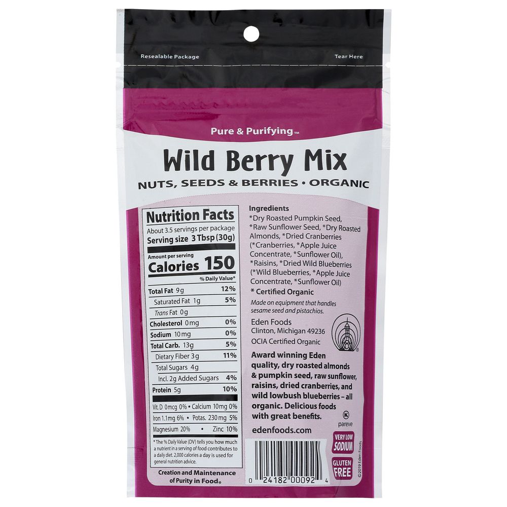 EDEN FOODS: Wild Berry Mix Organic, 4 oz - SMART GREENS