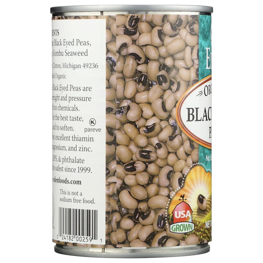 EDEN FOODS: Bean Black Eyed Peas No Salt Added Organic, 15 oz - SMART GREENS