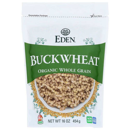 EDEN FOODS Organic Whole Grain Buckwheat 16 oz reclosable pouch with high thiamin B1 and magnesium