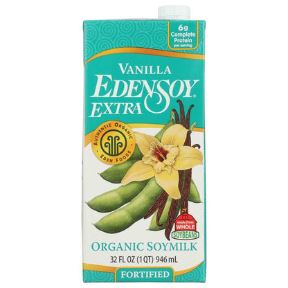 EDEN FOODS Organic Edensoy Vanilla 32 oz carton with certified organic, non-GMO, and BPA-free packaging