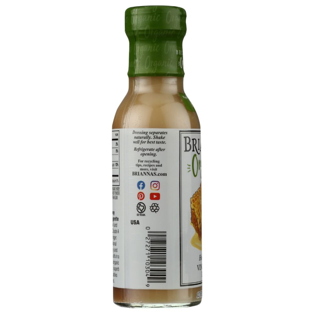 BRIANNAS: Dressing Honey Ginger Vinaigrette, 10 oz - SMART GREENS