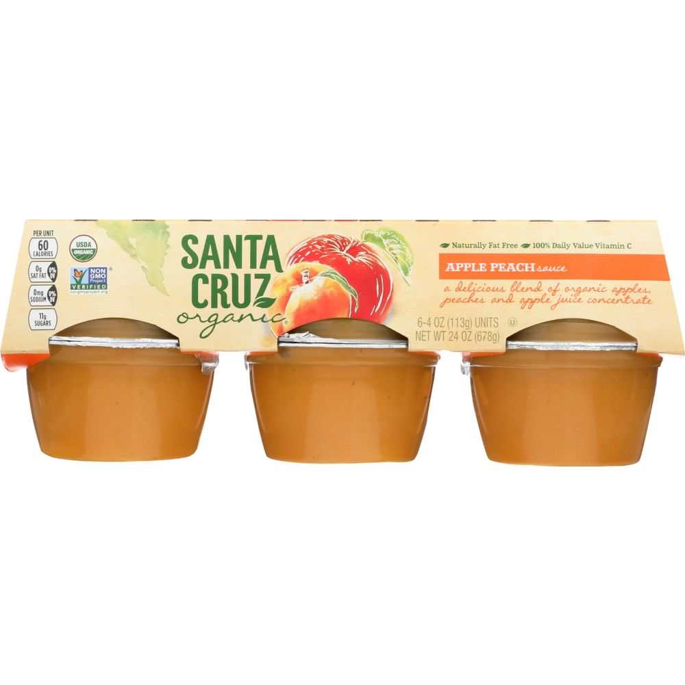 SANTA CRUZ Organic Applesauce Peach Pack of 6 jars 24 oz each