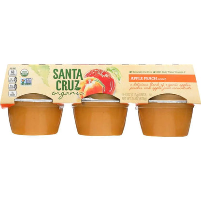 SANTA CRUZ Organic Applesauce Peach Pack of 6 jars 24 oz each
