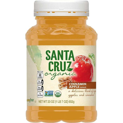 Santa Cruz Organic Cinnamon Apple Sauce jar with cinnamon flavor and USDA Organic apples