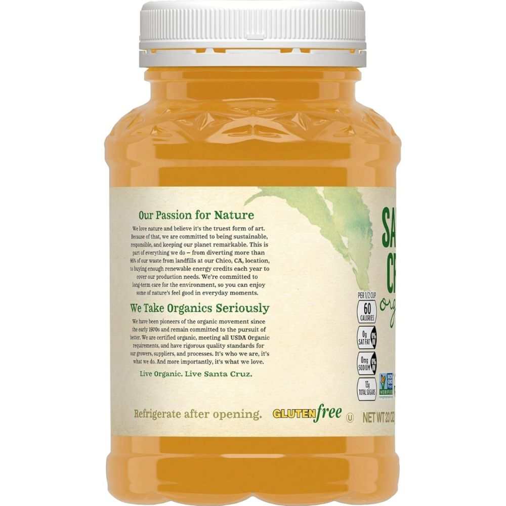 Santa Cruz Organic Cinnamon Apple Sauce 23 oz jar with USDA Organic apples and cinnamon