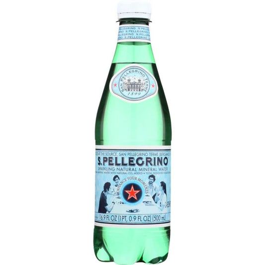 S.Pellegrino 500ml glass bottle of sparkling natural mineral water