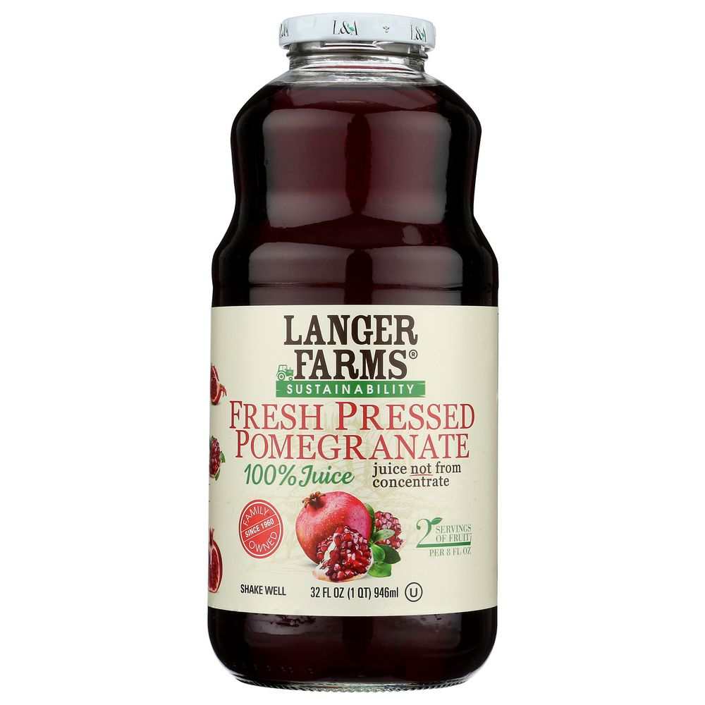 L & A JUICE All Pomegranate juice 32 oz bottle with natural, fresh pomegranate flavor