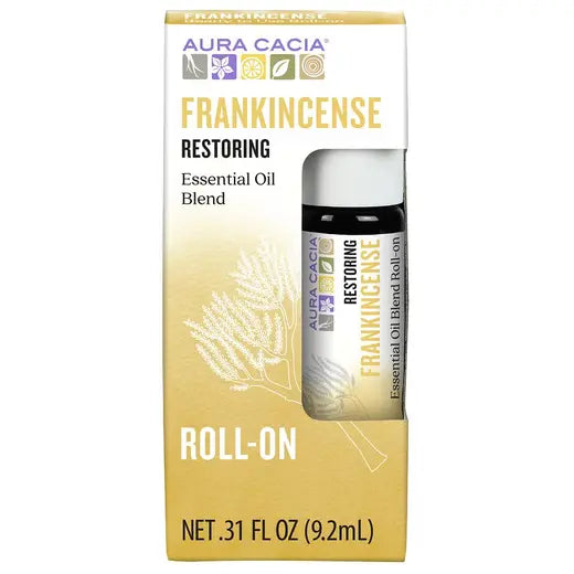 AURA CACIA: Oil Essential Roll-on Frankincense, 0.31 oz