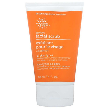 Facial Scrub Apricot Gentle exfoliating cream in 4 oz vegan packaging