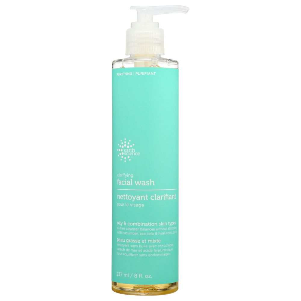 EARTH SCIENCE Clarifying Facial Wash bottle with natural ingredients for oily skin