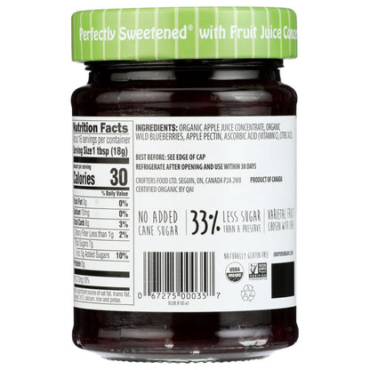 CROFTERS: Organic Blueberry Fruit Spread, 10 oz - SMART GREENS