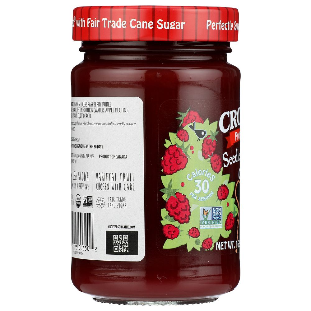 CROFTERS: Conserve Seedless Raspberry Organic, 16.5 oz - SMART GREENS