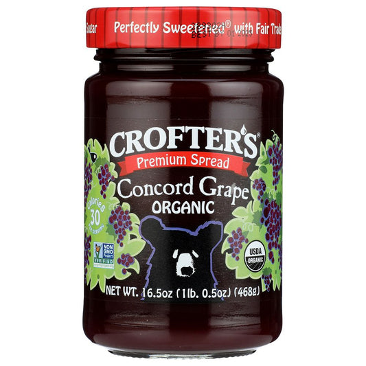 CROFTERS: Concord Grape Fruit Spread, 16.5 oz - SMART GREENS