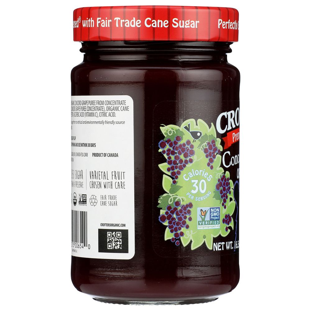 CROFTERS: Concord Grape Fruit Spread, 16.5 oz - SMART GREENS