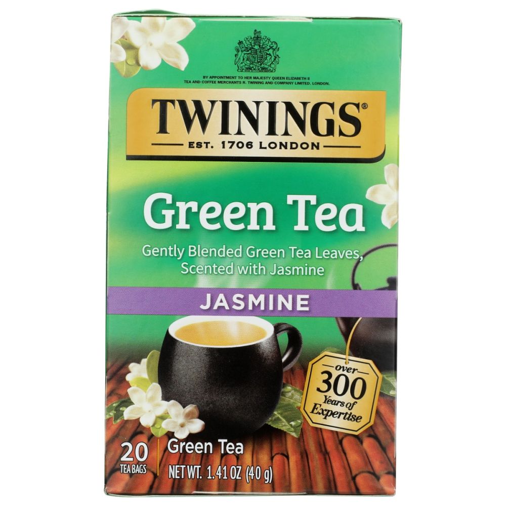 TWININGS OF LONDON: Green Tea Jasmine, 20 Tea Bags, 1.41 Oz - SMART GREENS