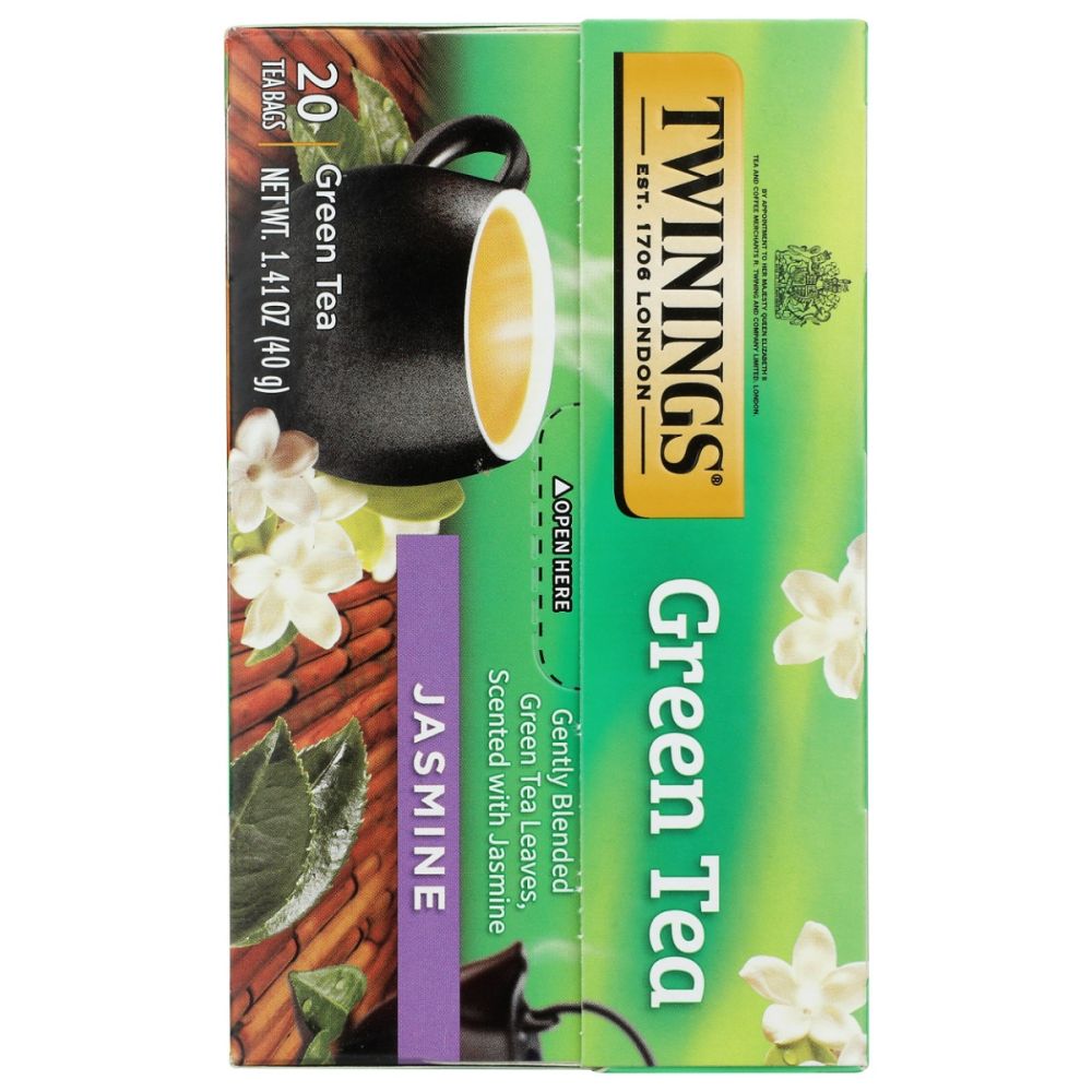 TWININGS OF LONDON: Green Tea Jasmine, 20 Tea Bags, 1.41 Oz - SMART GREENS