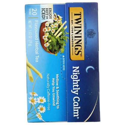 TWININGS: Herbal Tea Bedtime Blend Naturally Caffeine Free 20 bag, 1.02 oz - SMART GREENS