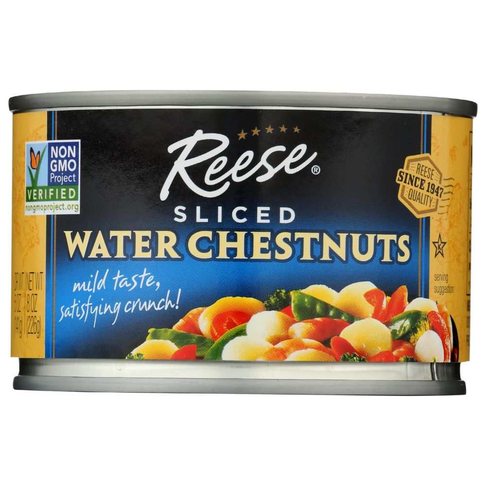 REESE sliced water chestnuts 8 oz package for Asian cuisine crisp texture
