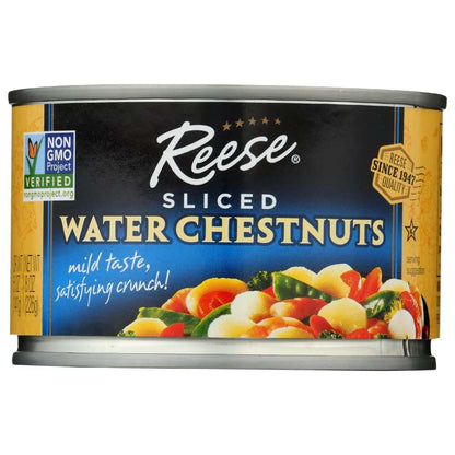 REESE sliced water chestnuts 8 oz package for Asian cuisine crisp texture