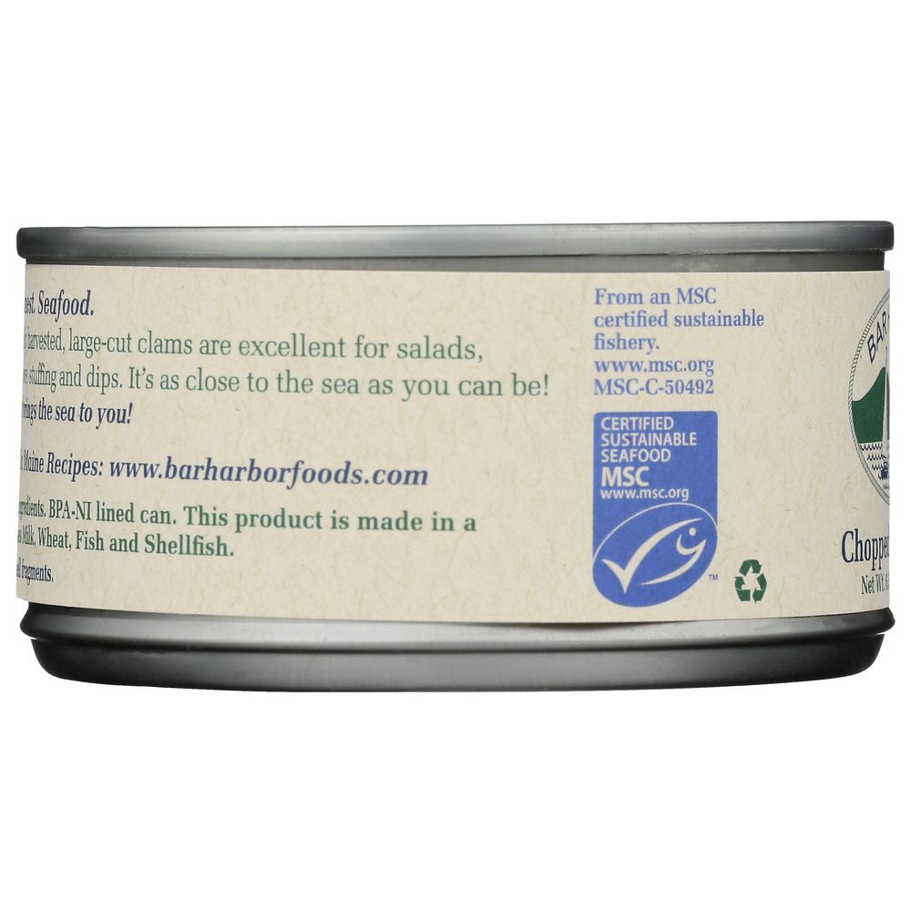 BAR HARBOR: Premium All Natural Chopped Clams, 6.5 oz - SMART GREENS