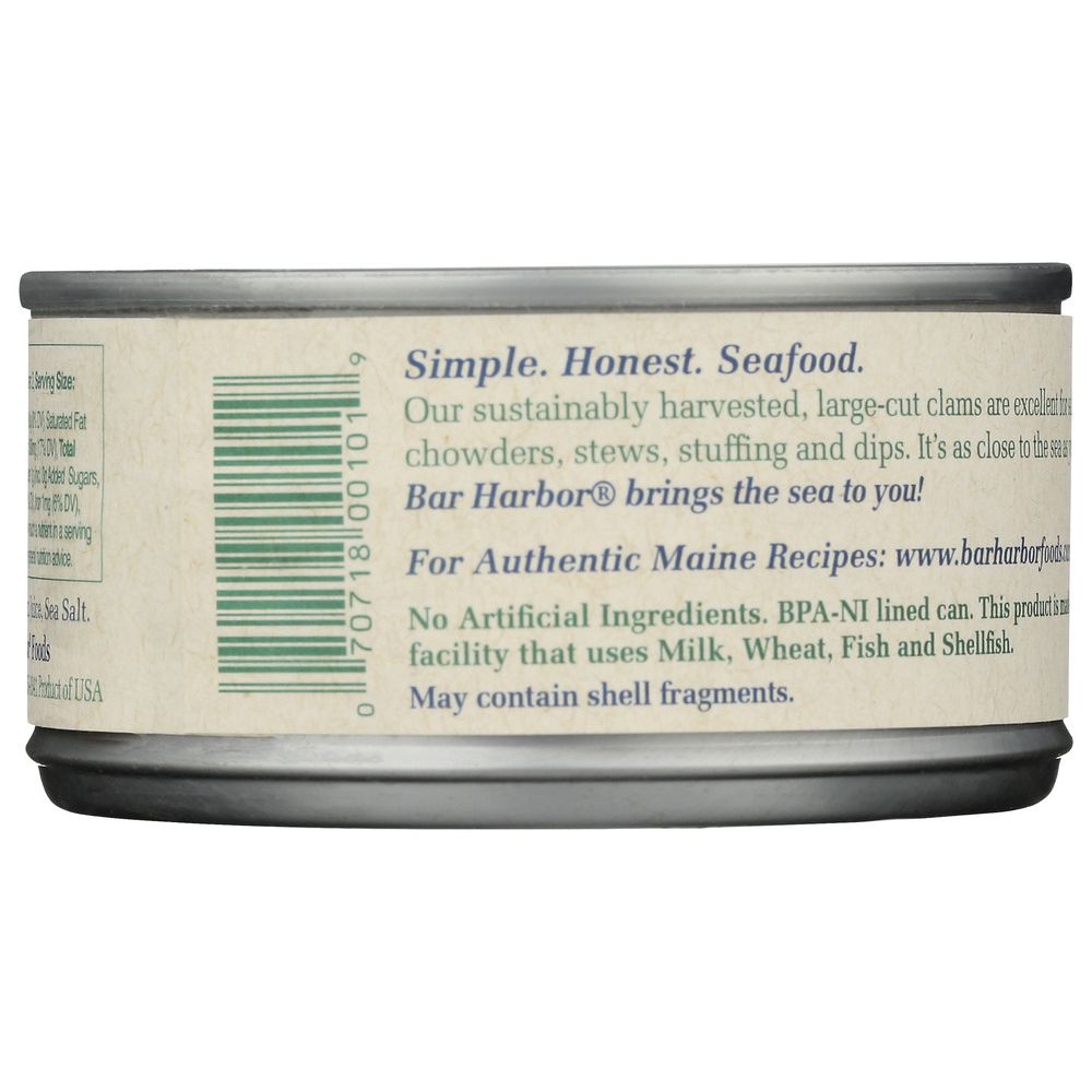 BAR HARBOR: Premium All Natural Chopped Clams, 6.5 oz - SMART GREENS
