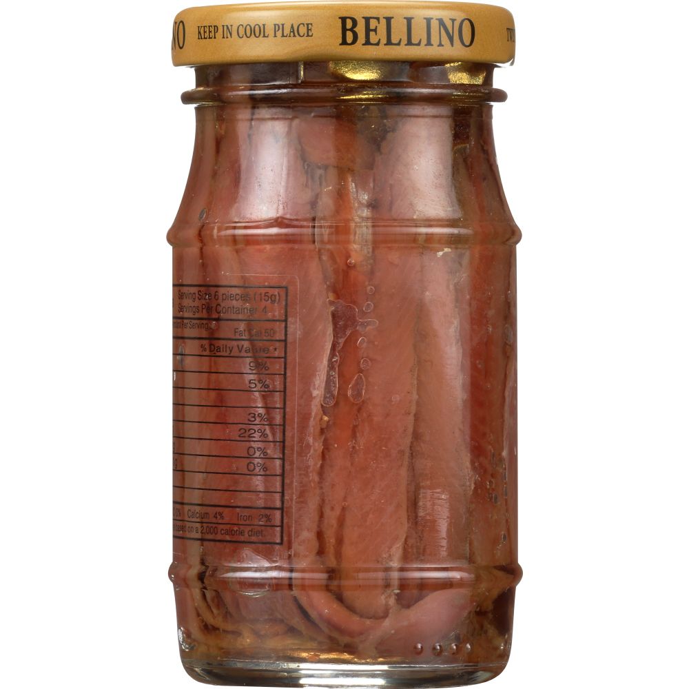 BELLINO: Fillet of Anchovies in Olive Oil & Salt, 4.25 oz - SMART GREENS