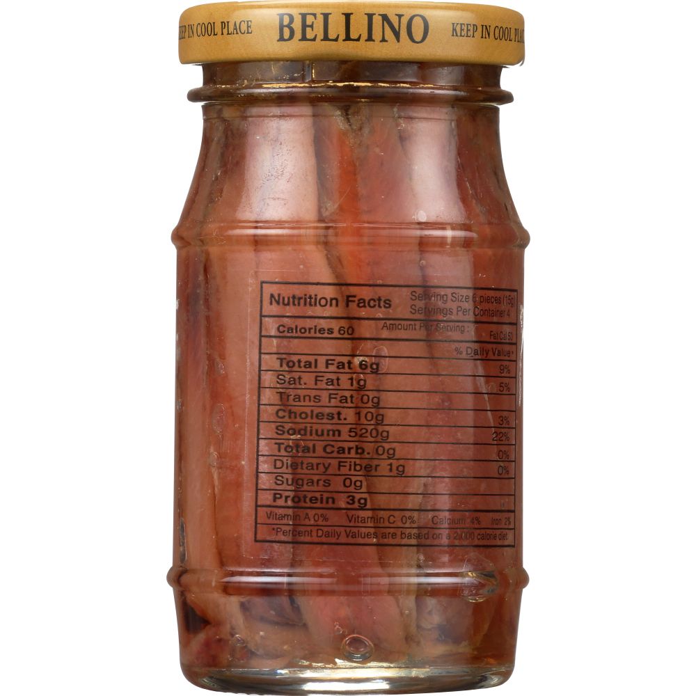 BELLINO: Fillet of Anchovies in Olive Oil & Salt, 4.25 oz - SMART GREENS