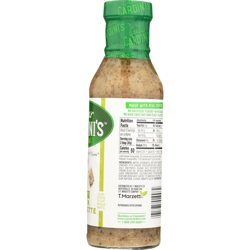 CARDINI'S: Light Greek Vinaigrette Dressing, 12 oz - SMART GREENS