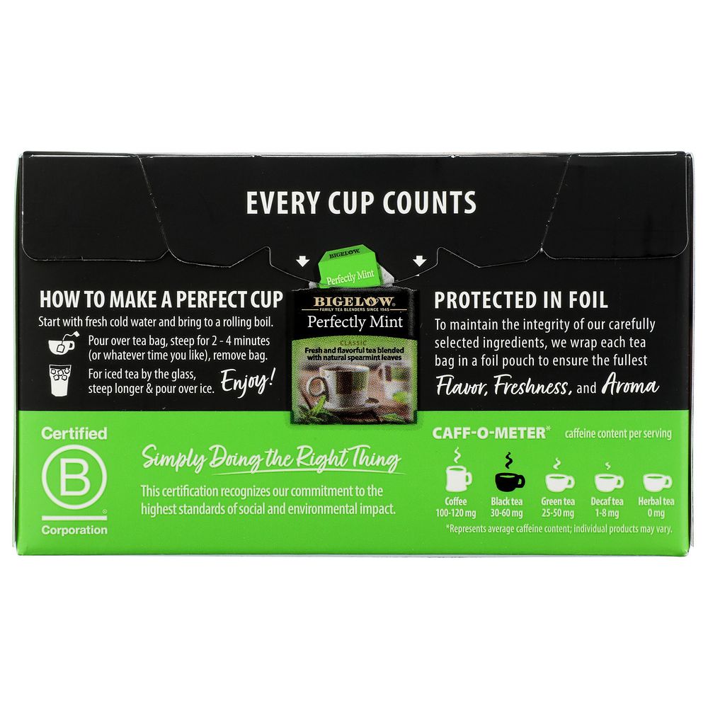 BIGELOW: Tea Black Tea Plantation Mint, 20 tea bags - SMART GREENS