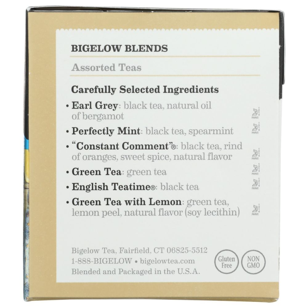 BIGELOW: Six Assorted Teas Variety Pack 18 Tea Bags, 1.10 oz - SMART GREENS