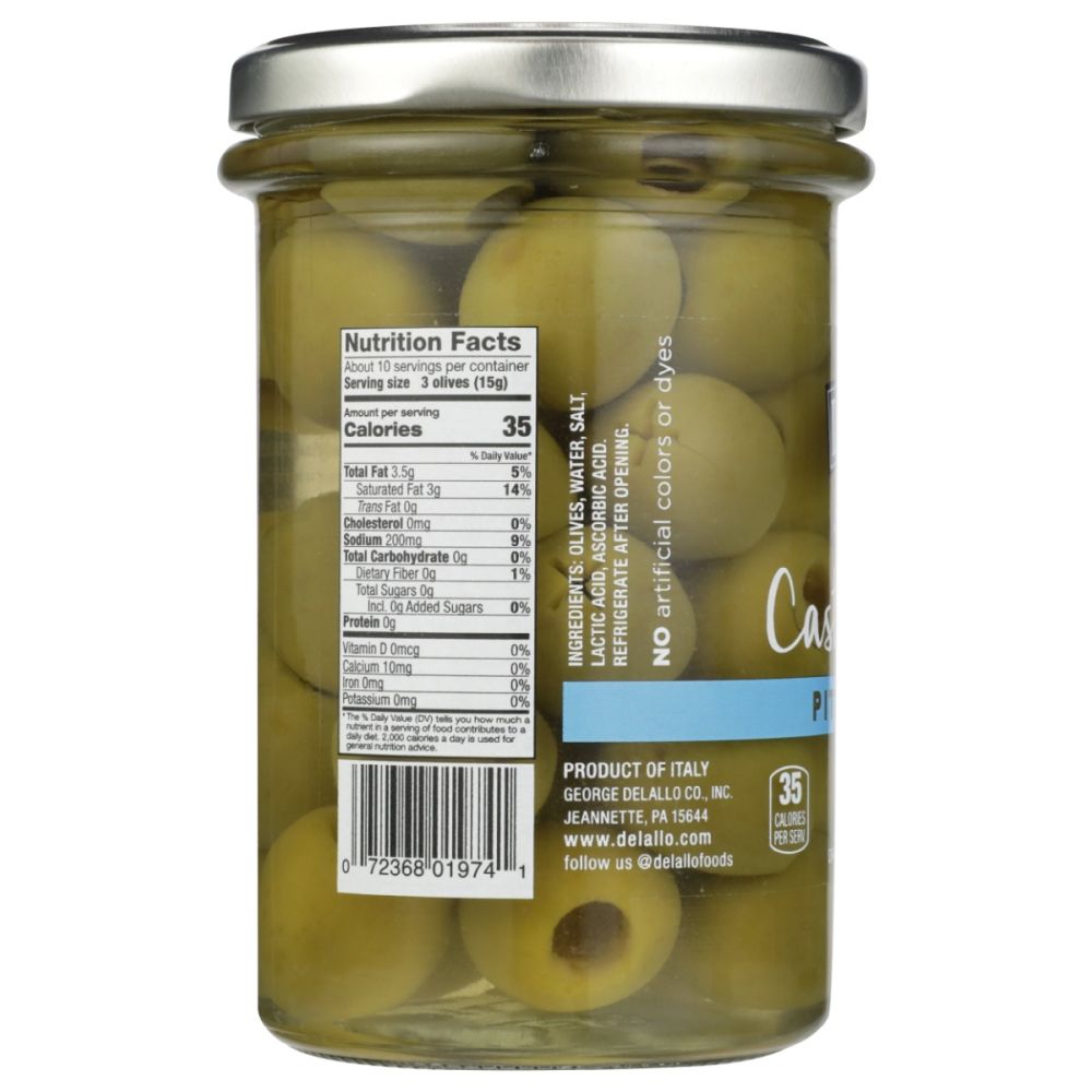 DELALLO: Olives Pitted Castelvetrano, 5.3 oz - SMART GREENS