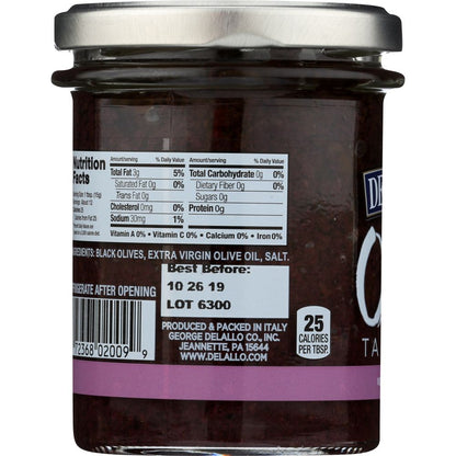 DELALLO: Black Olive Tapenade, 6.7 oz - SMART GREENS