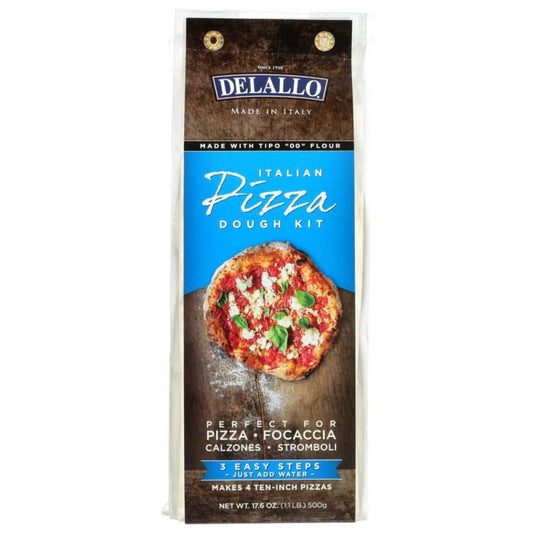 DeLallo Pizza Dough Kit with Italian Type 00 flour for homemade pizzas and focaccias